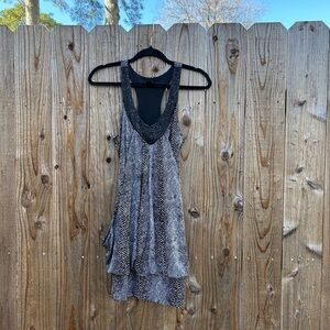 City studio black white beaded mini‎ dress size small snake y2k club party